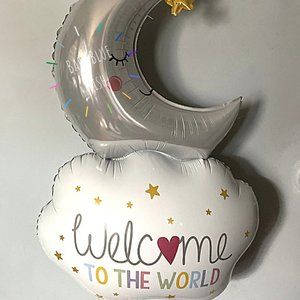 Welcome To The World Baby Moon 42" Balloon